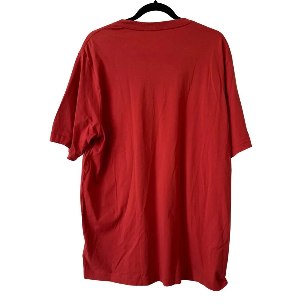 Men's Lands' End V-Neck Super T 100% Cotton in Rust Orange/Red - Large (42-44) - Picture 2 of 4